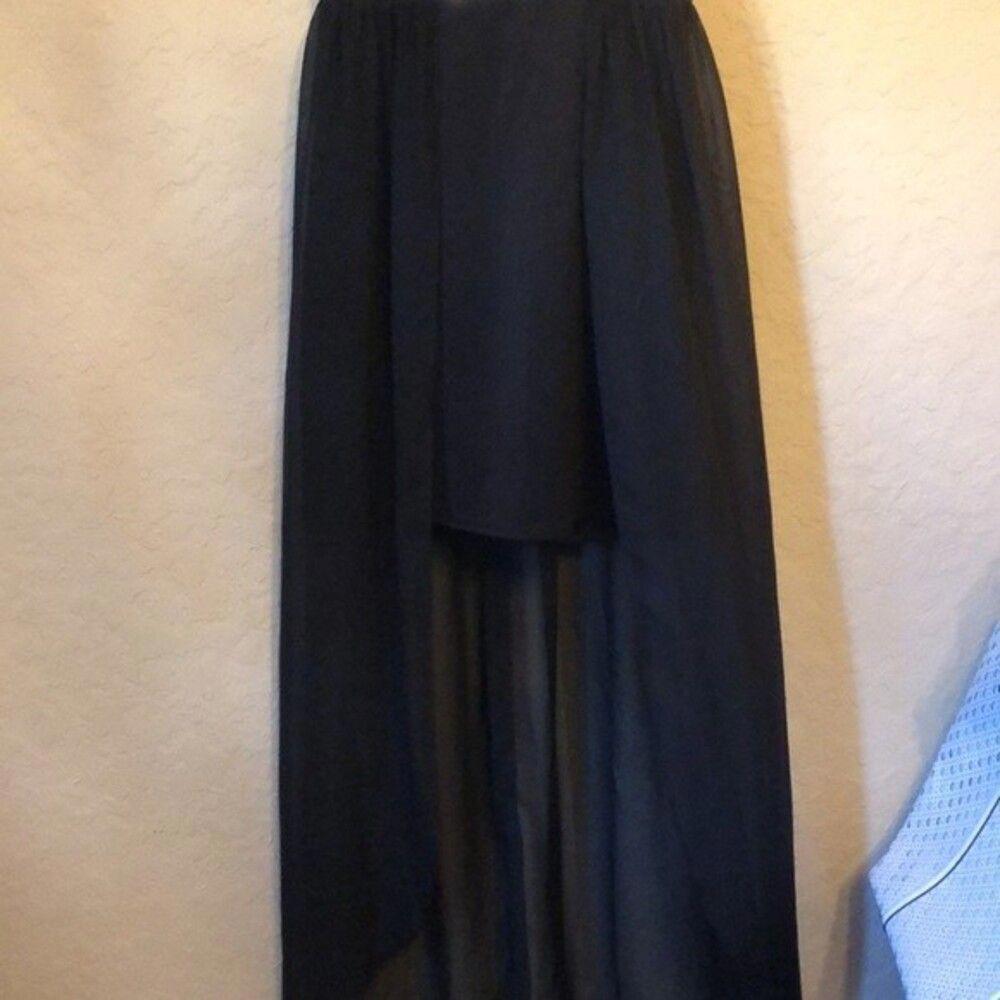 Elegant Black Strapless Jumpsuit with Sequin Top - Size 3/4 - Picture 3 of 6